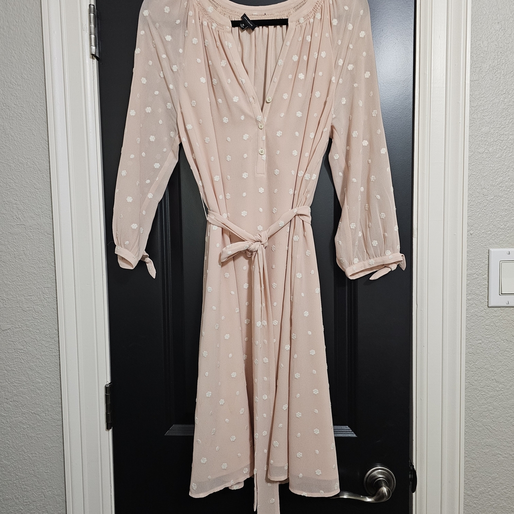 Elegant Pink Polka Dot Dress